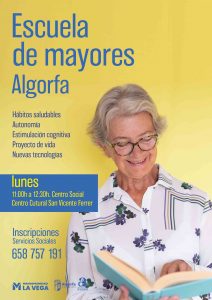 Cartel escuela de mayores. Algorfa