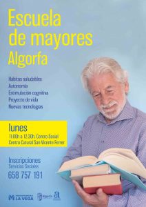 Cartel escuela de mayores. Algorfa